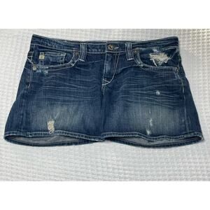 Big Star Casey Low Rise Fit Jean Shorts Distressed Blue Women’s Size 29 Cowgirl